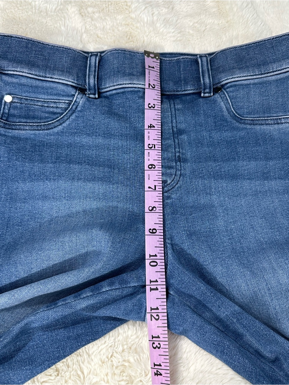 Spanx EveryWear Jeans Womens Large Blue Flare High Rise Stretch Boho Festival - Picture 7 of 9